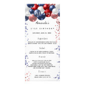 Birthday Menu patriottische ballonnen foto leuke f (Voorkant)