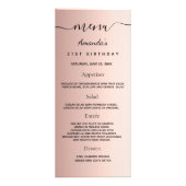 Birthday Menu roos Gold metal monogram (Voorkant)