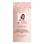 Birthday Menu roos goud glitter druipt leuke feite (Achterkant)