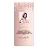 Birthday Menu roos gouden glitter zilveren leuke f (Achterkant)