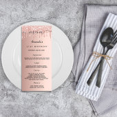 Birthday Menu roos goudglitter drift diner