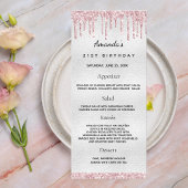 Birthday Menu Silver Blush roze foto leuke feiten