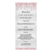 Birthday Menu Silver Blush roze foto leuke feiten (Voorkant)