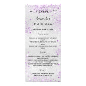 Birthday Menu Silver paarse foto's leuke feiten (Voorkant)