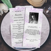 Birthday Menu Silver paarse foto's leuke feiten