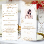 Birthday Menu white Glitter foto leuke feiten