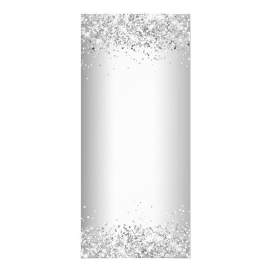 Birthday Menu White Silver Glitter sparkles (Achterkant)