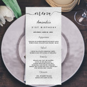Birthday Menu zilveren monogram