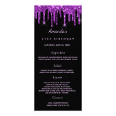 Birthday Menu zwarte paarse foto loffenis (Voorkant)