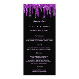 Birthday Menu zwarte paarse foto loffenis