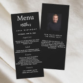 Birthday Menu zwarte witte foto leuke feiten