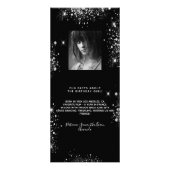 Birthday Menu zwarte witte glitter foto leuke feit (Achterkant)