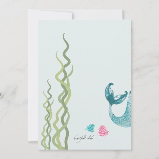 Birthday Mermaid Kaart (Achterkant)