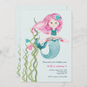 Birthday Mermaid Kaart (Voorkant / Achterkant)