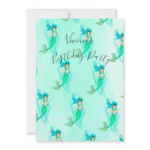 Birthday Mermaid Pattern Green Mermaid Tail Girly