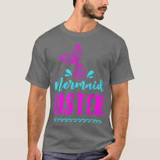 Birthday Mermaid Sister Matching Family voor meisj T-shirt