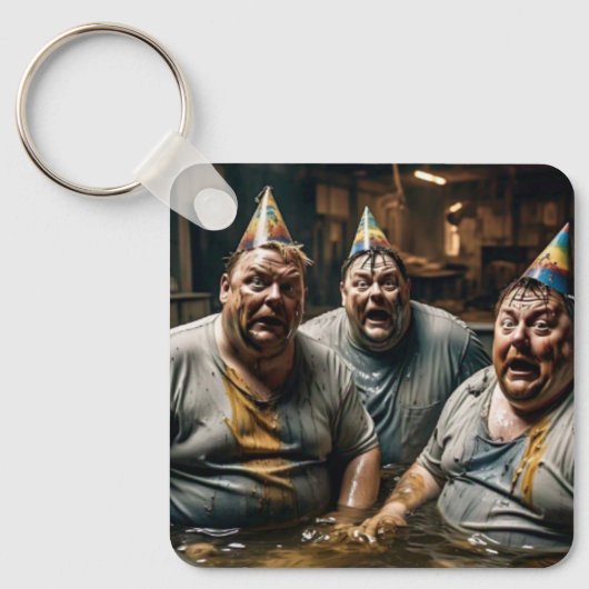 Birthday Mess – Funny Keychain (Voorkant)