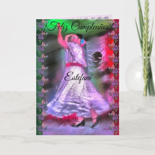 Birthday Mexican Dancer 0175 Kaart (Voorkant)