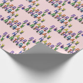 Birthday Mice op Roze Blush Cadeaupapier (Hoek)