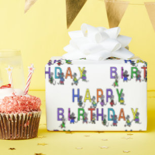 Birthday Mice op White Cadeaupapier