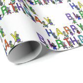 Birthday Mice op White Cadeaupapier (Rol Hoek)