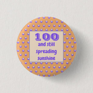 Birthday Milestone Blue Polka Dots Celebration Ronde Button 3,2 Cm