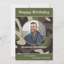Birthday Militaire Camouflage Foto - Aangepaste ka