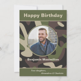 Birthday Militaire Camouflage Foto - Aangepaste ka