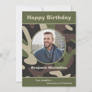 Birthday Militaire Camouflage Foto - Aangepaste ka