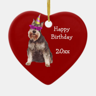 Birthday Miniature Schnauzer Keepomwille Ornament