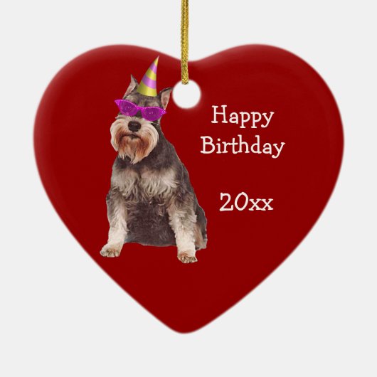 Birthday Miniature Schnauzer Keepomwille Ornament (Achterkant)