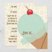 Birthday mint ice party uitnodiging (Voorkant / Achterkant)