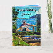 Birthday Mismaloya Boats op de rivier 0350 Kaart (Voorkant)