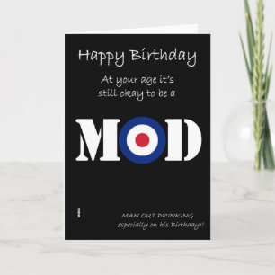 Birthday Mod humor card Kaart