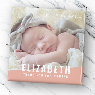 Birthday Modern Bright Color Foto bedankt Magneet