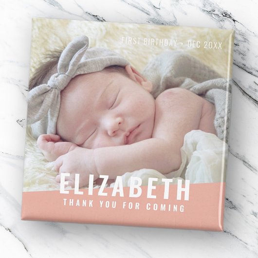 Birthday Modern Bright Color Foto bedankt Magneet