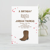 Birthday Modern Cute Red Bandana Cowboy Boots Kaart (Staand voorkant)