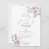 BIRTHDAY | Moderne Waterverf Eucalyptus Foliage Kaart (Voorkant)