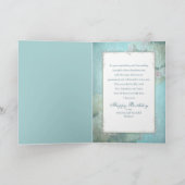Birthday, moeder, Elegant Country Floral Aqua Blue Kaart (Binnen)
