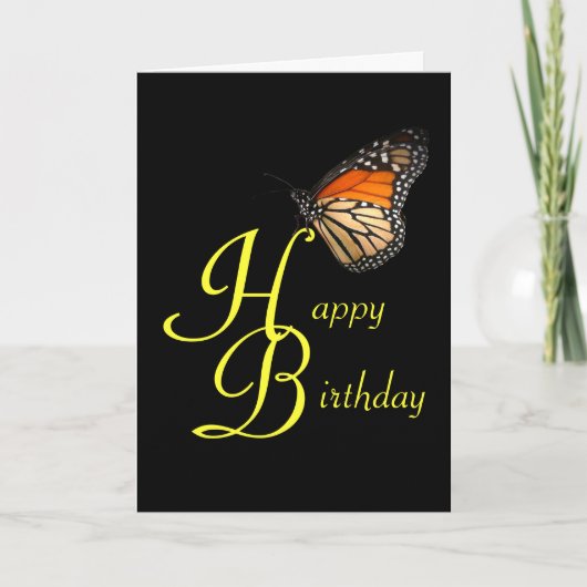 Birthday Monarch Butterfly Card Kaart (Voorkant)