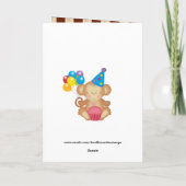 Birthday Monkey cartoon wenskaart Kaart (Achterkant)