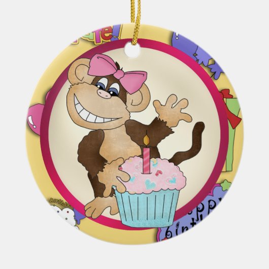Birthday Monkey ornament (Voorkant)