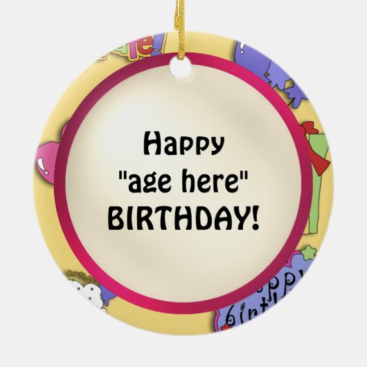 Birthday Monkey ornament (Achterkant)
