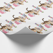 Birthday Monkey party wrappaper Cadeaupapier (Hoek)