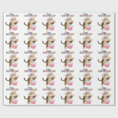Birthday Monkey party wrappaper Cadeaupapier (Vlak)