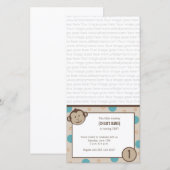 Birthday Monkey Photo Card Uitnodiging (Voorkant / Achterkant)