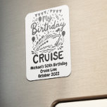 Birthday Monogram cruise Cabin Deeg Magneet<br><div class="desc">Dit ontwerp kan op het gebied worden gepersonaliseerd dat door de foto en/of tekst te veranderen wordt verstrekt. Of het kan worden aangepast door te klikken deze Sjabloon personaliseert en dan de klik te kiezen om verdere optie aan te passen en de kleur van de achtergrond te schrappen of te...</div>