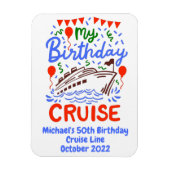 Birthday Monogram cruise Cabin Deeg Magneet (Verticaal)