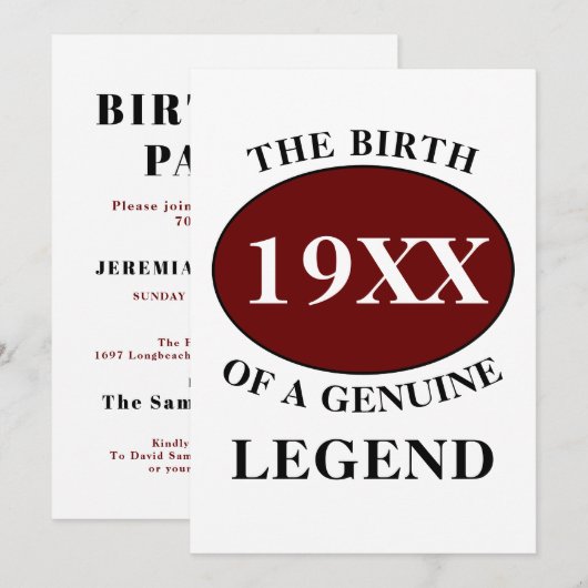 Birthday Monogram Initiaal Naam Jaar Humor Birthda Kaart (Voorkant / Achterkant)