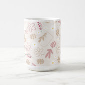 Birthday monogramme  bloempastelroze koffiemok (Center)